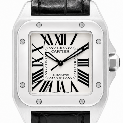 Cartier Santos 100 Medium W20073X8 White Dial Watch